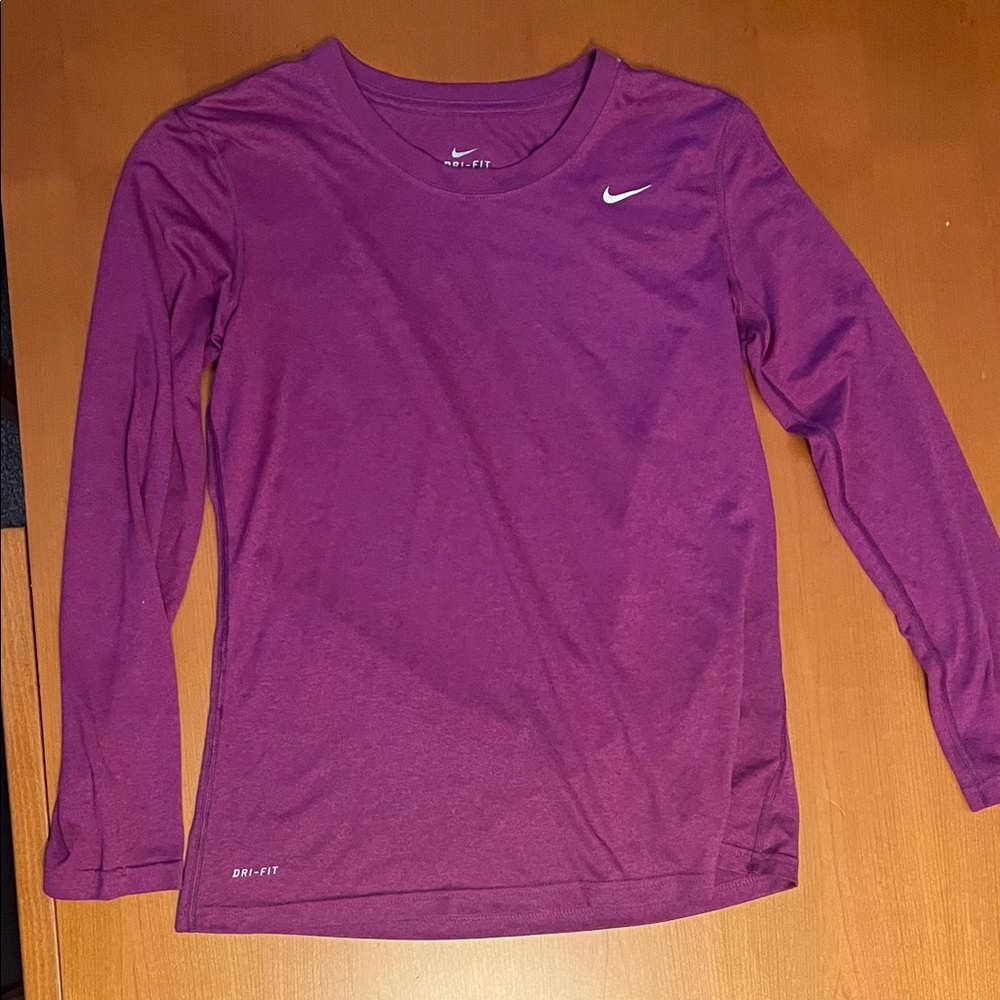 Nike Dri-FIT Long Sleeve Shirt in Rich Purple